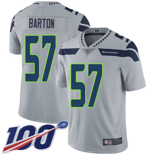 Seattle Seahawks Limited Grey Men Cody Barton Alternate Jersey NFL Football #57 100th Season Vapor Untouchable->youth nfl jersey->Youth Jersey